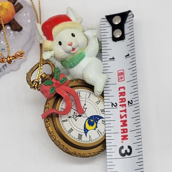 Lot of 3 Christmas Vintage Ornaments Bears, Enesco Lustre Mouse Bear Toy Box - Picture 8 of 8